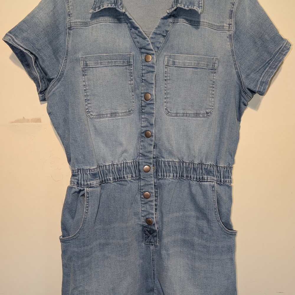 Celebrity Pink Light Blue Denim Jumpsuit